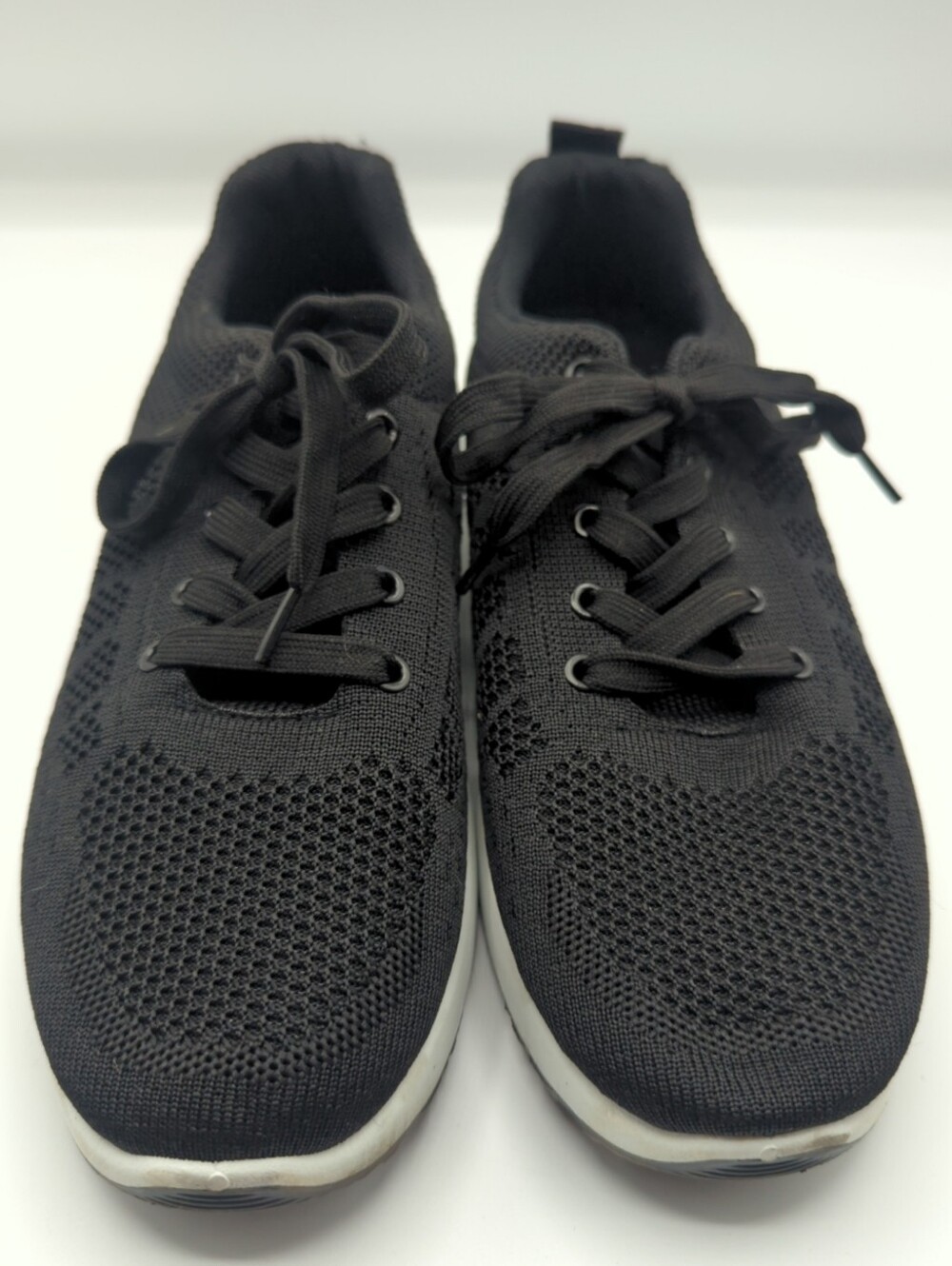 Women's Black Orthora Knit Lace-Up Sneakers